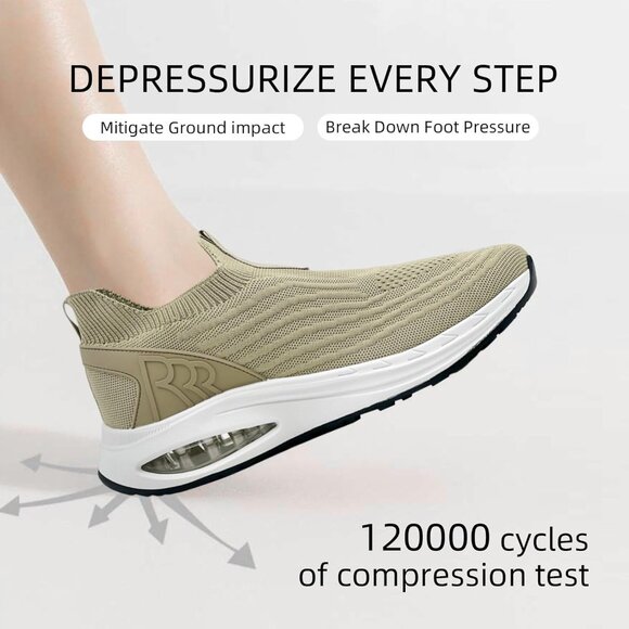 Dolphinslides Women Men Khaki Running AthleticTennis Lightweight Sport Sneakers - Picture 5 of 7